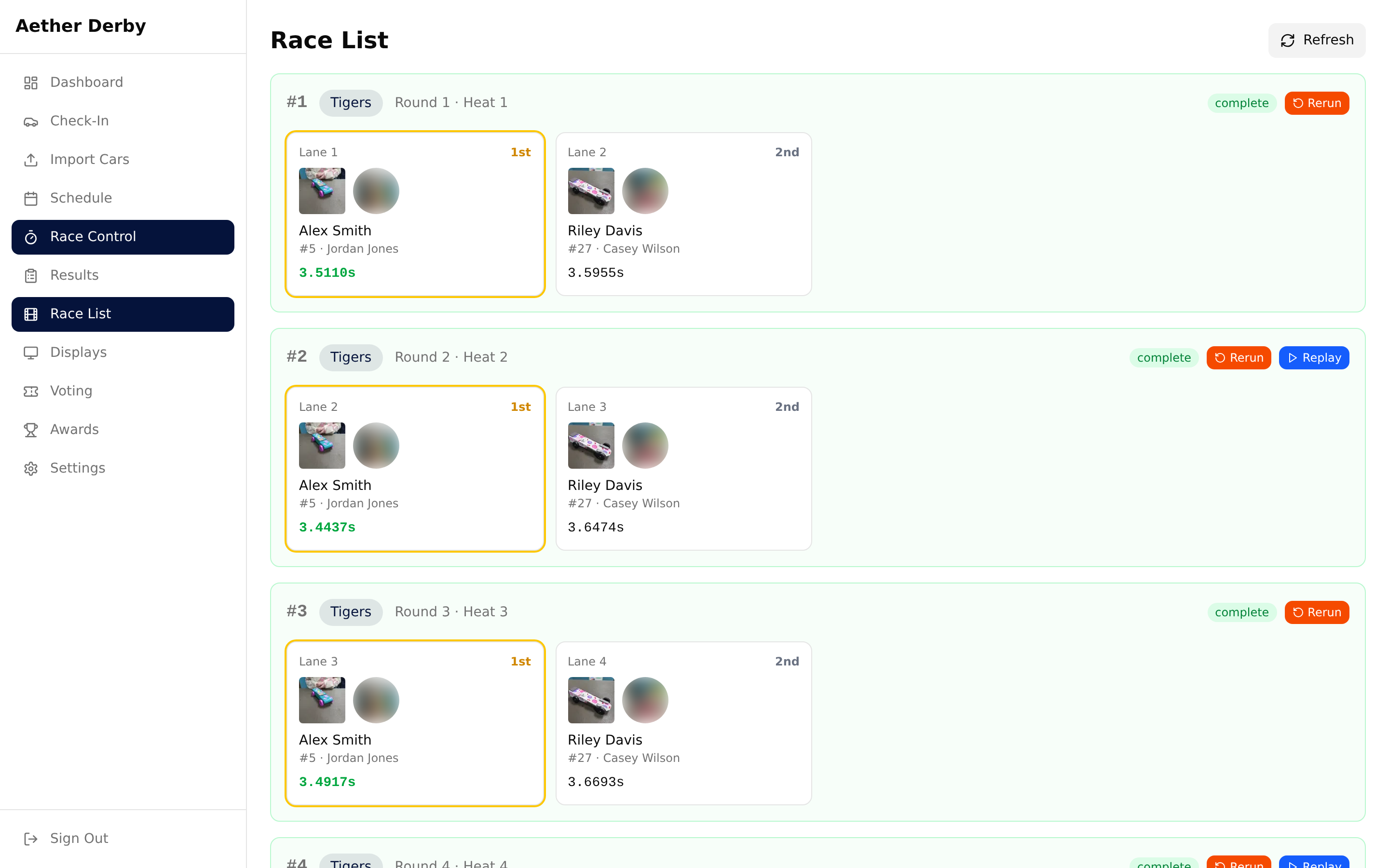 Race List